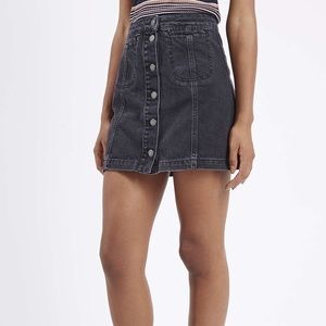 Top shop moto black denim skirt. Size USA 2